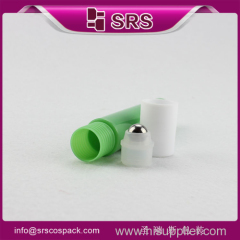 manufacturer hot sale 15ml green empty plastic roller bottle for eye cream