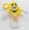 Yellow M&M Character Stuffed Toy Keychain Small Plush Toys Customized