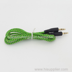 Fabric barided gound audio cable jack to jack for earphone connecting