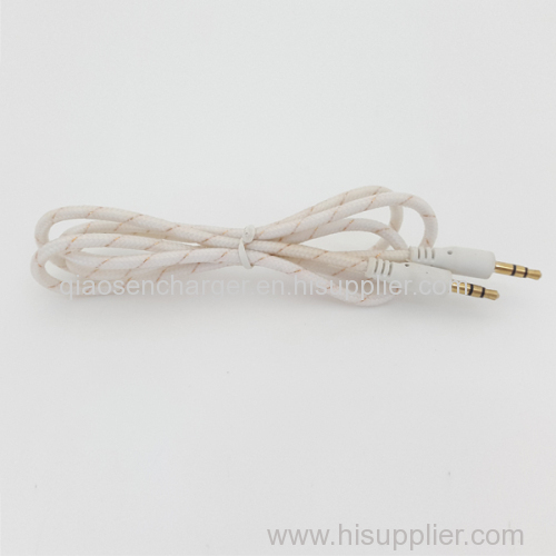 Whlesale price Micro nylon braided 3.5 mm jack audio cable for ipod ipad computer