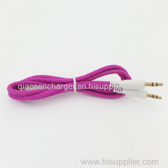 Whlesale price Micro nylon braided 3.5 mm jack audio cable for ipod ipad computer