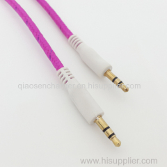 Whlesale price Micro nylon braided 3.5 mm jack audio cable for ipod ipad computer