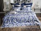 Blue Silk Jacquard Noble Luxury Bed Sets Exquisite For Business Men