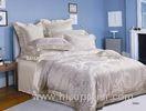 Silk Jacquard White Luxury Bed Sets , Durable And Full Size Bedding Sets