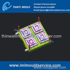 thin walls rectangle containers mould maker/ plastic rectangle boxes molding with in mold label / plastic injection mold