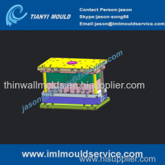 thin wall containers with iml label / plastic box packaging mold with in mould labelling / plastic injection mold