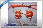 Fancy looking Orange zipper earphone with answer button and mic
