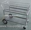 Supermarket 4 Wheel Steel Mesh Cage Store Metal Mesh Baskets Collapsible