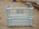 Collapsible Transport Steel Mesh Cages Metal Storage Basket For Warehouse