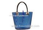 Candy Blue Tote Bag Beads Accessories Silicone Handble Embossed Logo