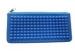 Blue Rectangle Bead Silicone Handbag Zipper Soft With Silicone Handle