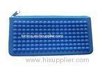 Blue Rectangle Bead Silicone Handbag Zipper Soft With Silicone Handle