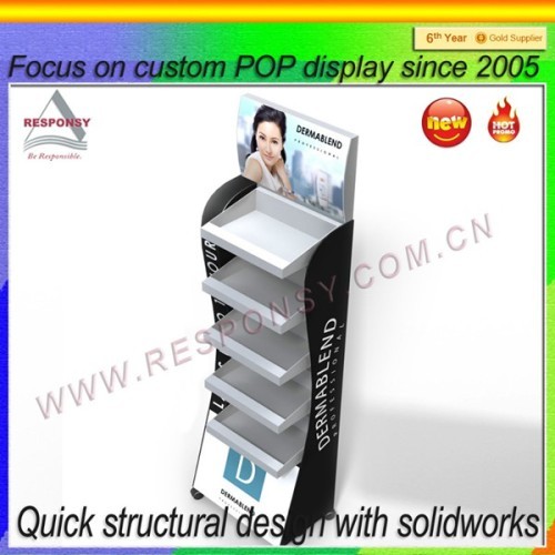 POP customized retail acrylic floor stands makeup cosmetic display stand/ showcase