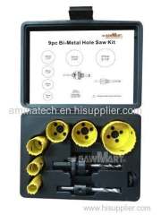 9PCS Bi-Metal Hole Saw Set in Plastic Box