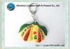 Metal keyring soft PVC keychain in Leaf Shape yellow and green