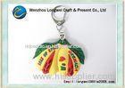 Metal keyring soft PVC keychain in Leaf Shape yellow and green