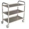 Commercial 3 Tier Stainless Steel Serving Cart With Castors / Handle