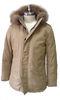 Long Khaki Mountain Hardwear Down Jacket Fur Hooded Down Coat Eco - Friendly
