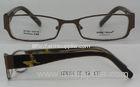 Metal Optical Black Rectangular Eyeglass Frames For Women With Butterfly Pattern