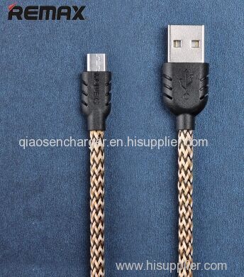 Wholesale product REMAX cable,high purity anaerobic copper line,nylon fibre braid cable for iphone5/6 samsung v8