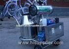 Diesel Engine Double Bucket Cow Milking Machine With Electric Motor / Pulsator