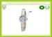 Classic Japan Movement Quartz Female Watches , White Print Band Lady Wristwatch