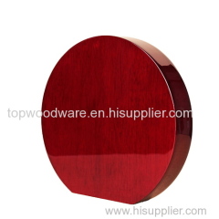 Round rosewood glossy standing awards recognition plaque