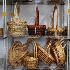 High quality 3pcs willow storage basket with folded handle