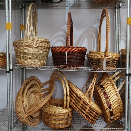 willow storage basket with folded handle factory supplier