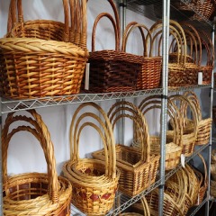 High quality 3pcs willow storage basket with folded handle