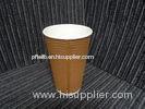 3oz -16oz Brown / Red / Orange Biodegradable Paper Cups , Disposable Paper Coffee Cup