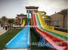 Aqua park equipment fiber glass water slide aqua park 12m height red