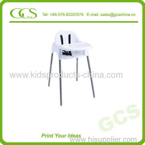 White 2 in 1 Multu-Function Plastic Child Furniture Kids Dining High Chair