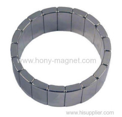 super strong arc segment Sintered ndfeb magnet circle a hole