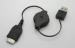 Black 0.75m Retractable Micro USB Cable Male To Female For Tablet PC