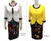 Yellow/White Jacket Color Circle Plus Size Clothing