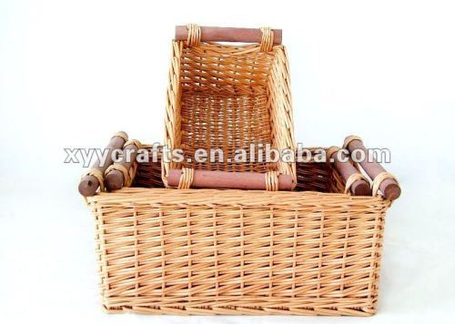 white beautiful design a set of 5 pcs willow wicker flower basket