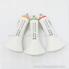 High quality smile design 3.1A dual car charger for any mobile phone