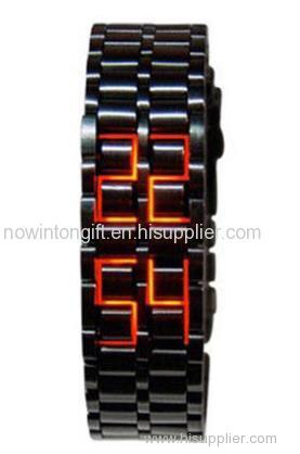 metal lava led watch