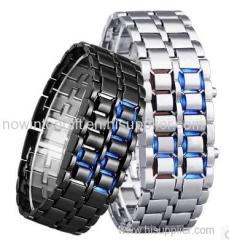 metal lava led watch