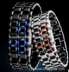 metal lava led watch