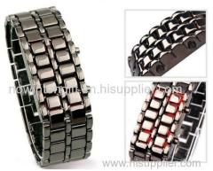 metal lava led watch