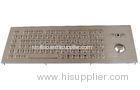 420mm industrial kiosk metal keyboard with stainless steel trackball