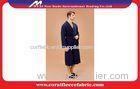 Classical Style Navy Blue Man Luxurious Bathrobe Double Layer Waffle Weave Men Gown