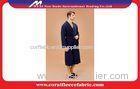 Classical Style Navy Blue Man Luxurious Bathrobe Double Layer Waffle Weave Men Gown