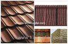 Flat Shake Aluminum Stone Chip Coated Steel Roof Tiles For Mansion / building outdoor