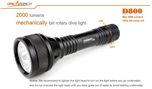 OrcaTorch D800 Diving Flashlight