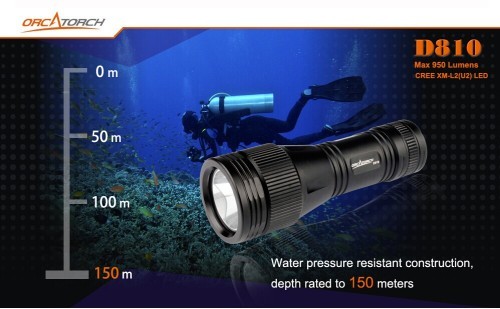 OrcaTorch D810 Diving Flashlight