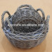 New Beautiful hottest grey set of 3 pcs willow wicker basket pot with ear in Europe