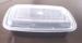PP Black Rectangular Disposable Food Trays For Microwave 24oz 700ml